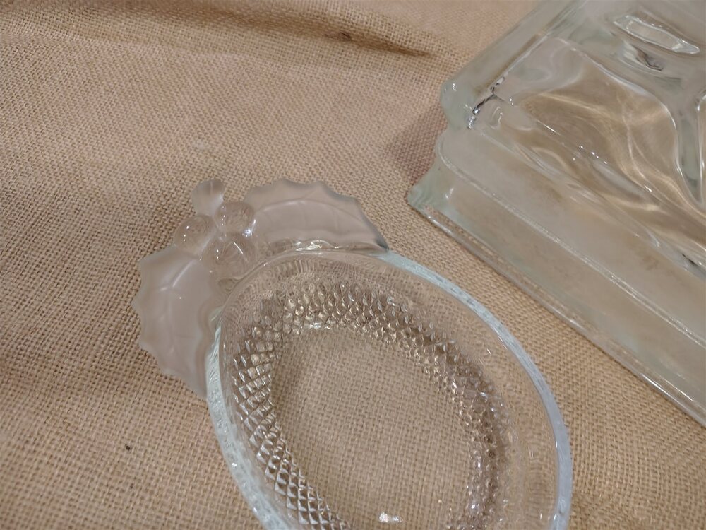 Clear Glass Oval Relish Dish Holiday Serving